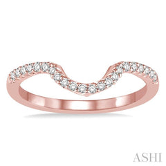 1/4 Ctw Curve Center Round Cut Diamond Wedding Band in 14K Rose Gold