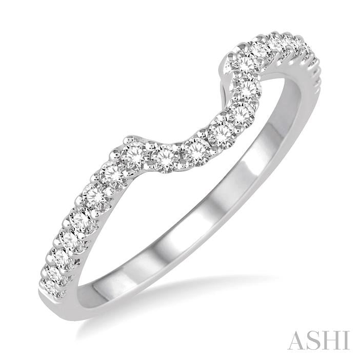 1/3 Ctw Round Cut Diamond Wedding band in 14K White Gold