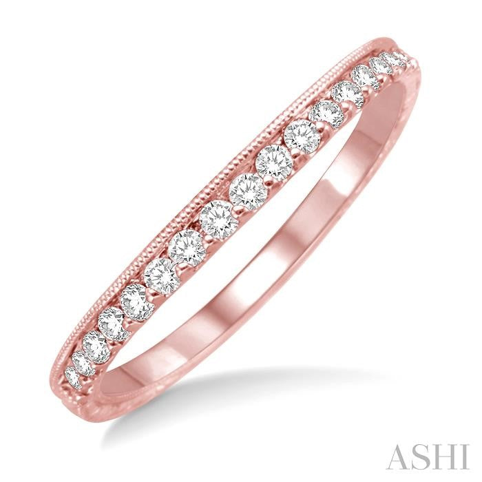 1/4 Ctw Round Cut Diamond Wedding Band in 14K Rose Gold