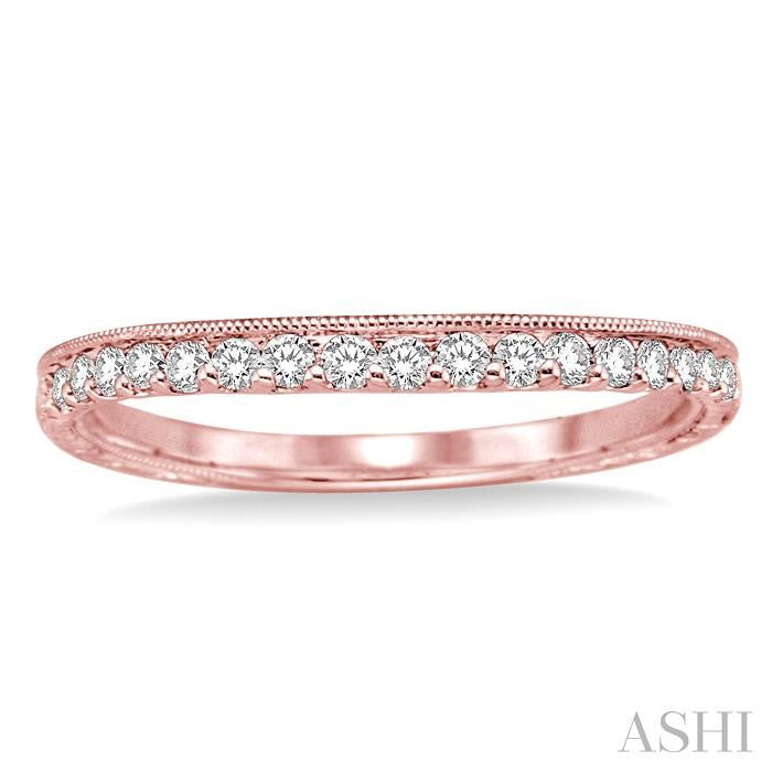 1/4 Ctw Round Cut Diamond Wedding Band in 14K Rose Gold