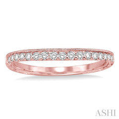 1/4 Ctw Round Cut Diamond Wedding Band in 14K Rose Gold