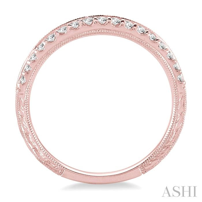 1/4 Ctw Round Cut Diamond Wedding Band in 14K Rose Gold