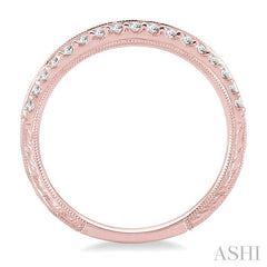 1/4 Ctw Round Cut Diamond Wedding Band in 14K Rose Gold