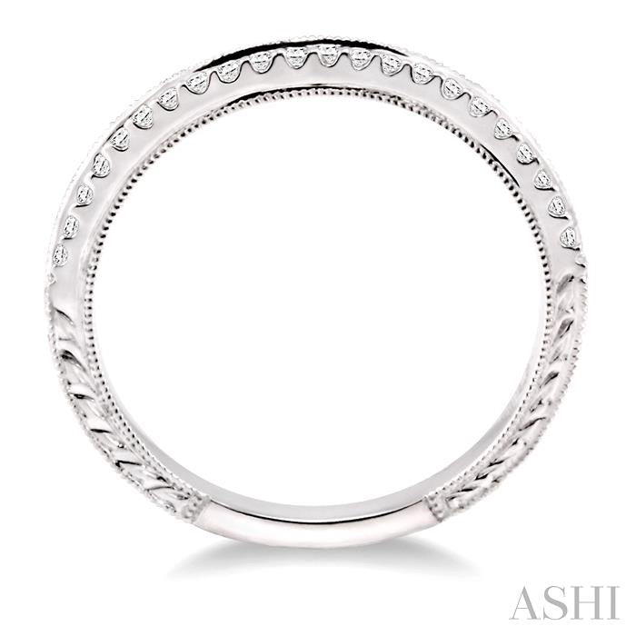 1/6 Ctw Round Cut Diamond Matching Wedding Band in 14K White Gold