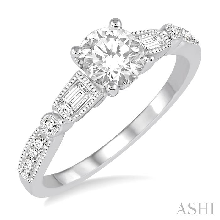 1/5 Ctw Diamond Semi-Mount Engagement Ring in 14K White Gold