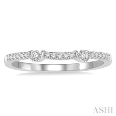 1/10 Ctw Round Diamond Wedding Band in 14K White Gold