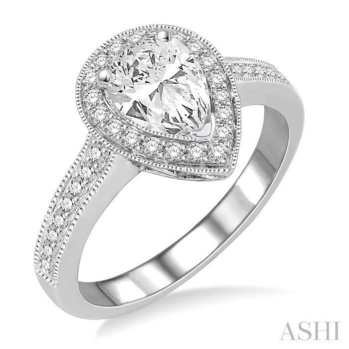 1/3 Ctw Diamond Semi-Mount Engagement Ring in 14K White Gold