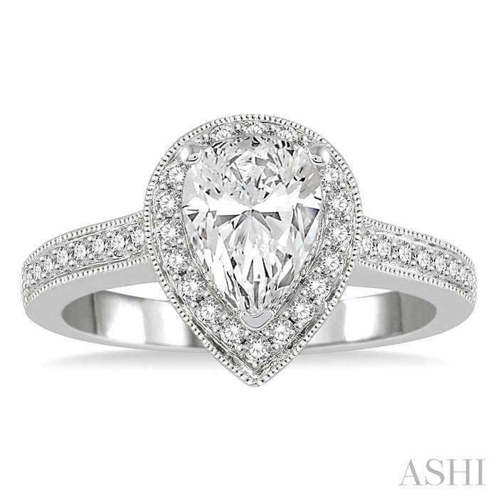 1/3 Ctw Diamond Semi-Mount Engagement Ring in 14K White Gold