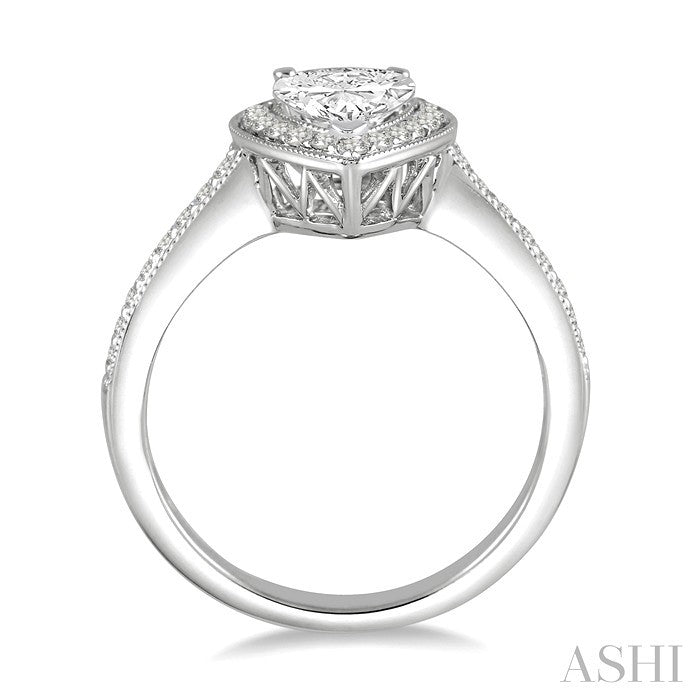 1/3 Ctw Diamond Semi-Mount Engagement Ring in 14K White Gold