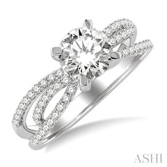 3/8 Ctw Diamond Semi-Mount Engagement Ring in 14K White Gold