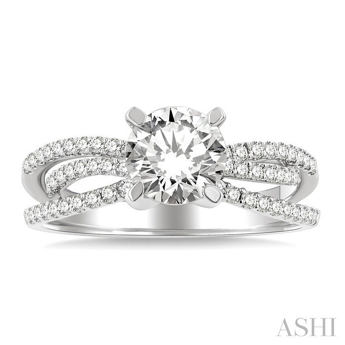 3/8 Ctw Diamond Semi-Mount Engagement Ring in 14K White Gold