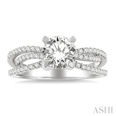 3/8 Ctw Diamond Semi-Mount Engagement Ring in 14K White Gold