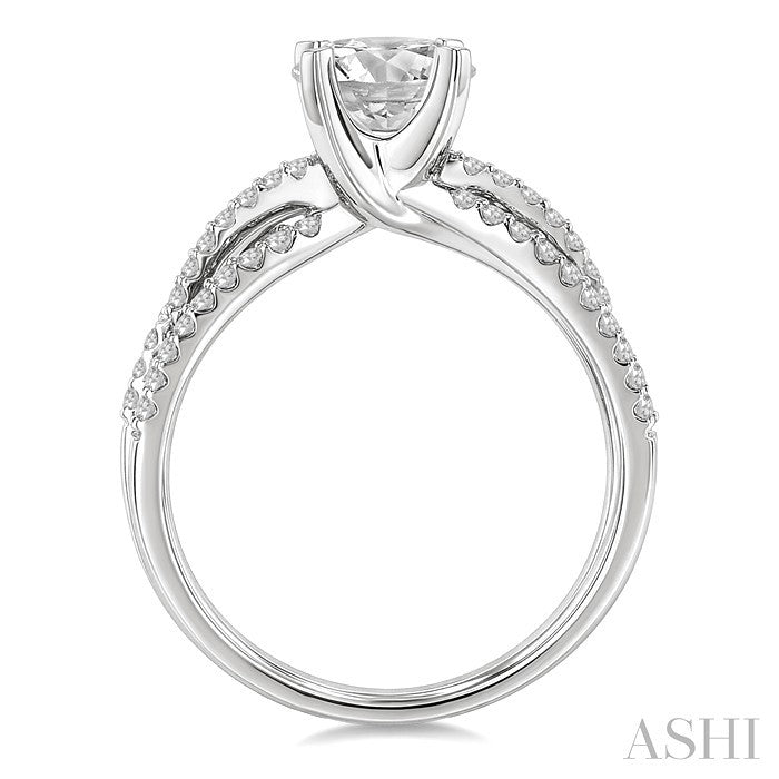 3/8 Ctw Diamond Semi-Mount Engagement Ring in 14K White Gold