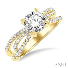 3/8 Ctw Diamond Semi-Mount Engagement Ring in 14K Yellow Gold