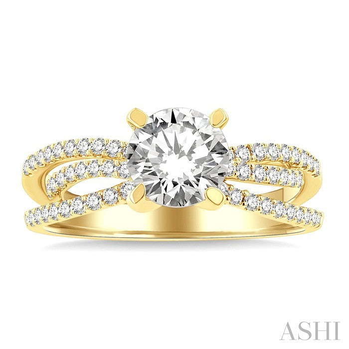 3/8 Ctw Diamond Semi-Mount Engagement Ring in 14K Yellow Gold