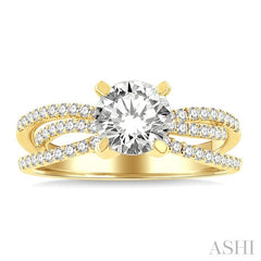 3/8 Ctw Diamond Semi-Mount Engagement Ring in 14K Yellow Gold