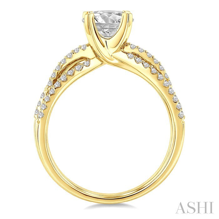3/8 Ctw Diamond Semi-Mount Engagement Ring in 14K Yellow Gold