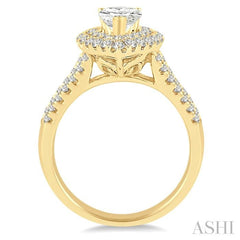 7/8 Ctw Diamond Semi-Mount Engagement Ring in 14K Yellow Gold