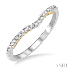 1/4 Ctw Round Cut Diamond Wedding Band in 14K White and Yellow Gold