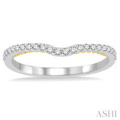 1/4 Ctw Round Cut Diamond Wedding Band in 14K White and Yellow Gold