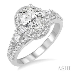 5/8 Ctw Diamond Semi-Mount Engagement Ring in 14K White Gold