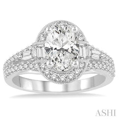 5/8 Ctw Diamond Semi-Mount Engagement Ring in 14K White Gold