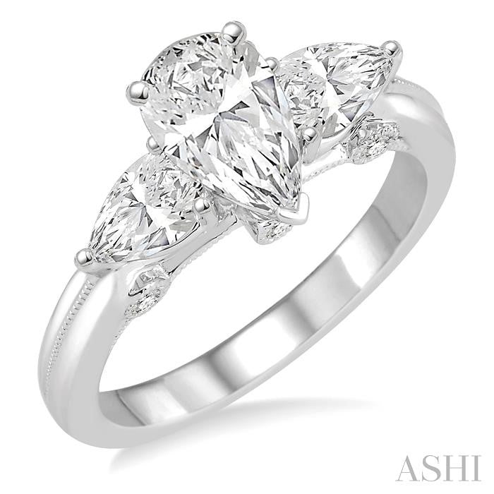 1/2 Ctw Diamond Semi-Mount Engagement Ring in 14K White Gold