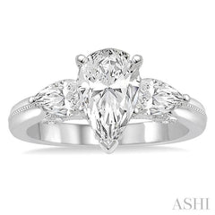 1/2 Ctw Diamond Semi-Mount Engagement Ring in 14K White Gold