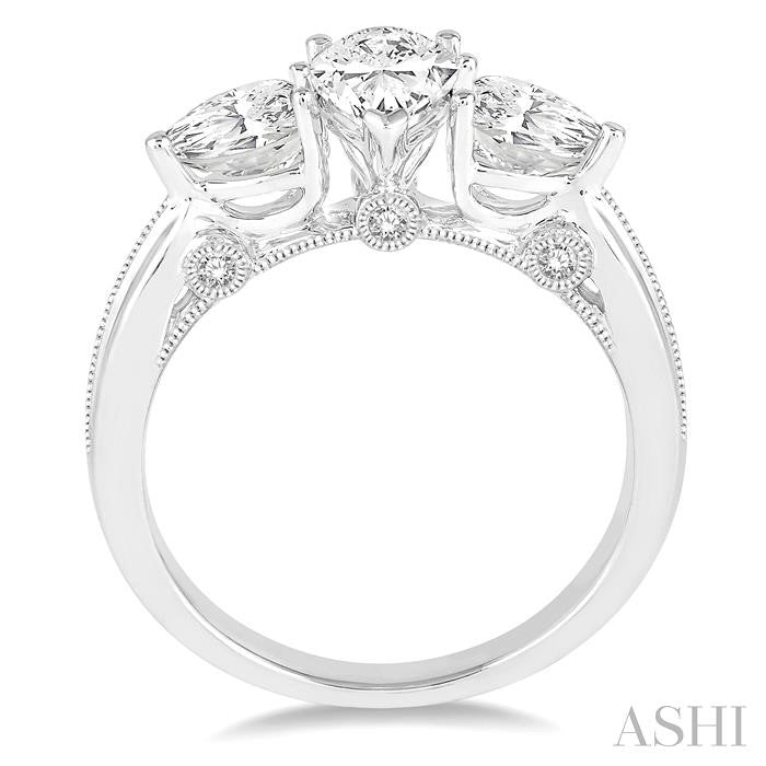 1/2 Ctw Diamond Semi-Mount Engagement Ring in 14K White Gold