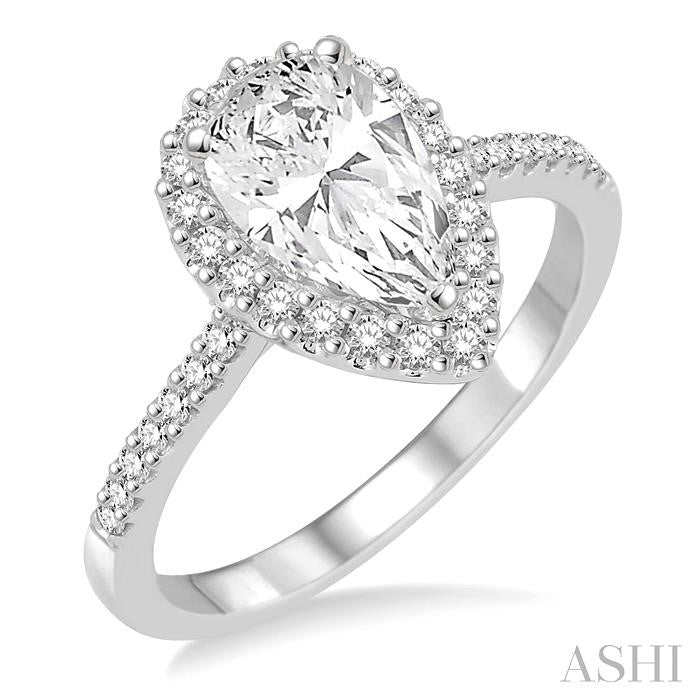 1/3 Ctw Diamond Semi-Mount Engagement Ring in 14K White Gold