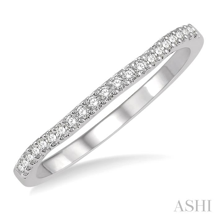 1/8 Ctw Round Cut Diamond Wedding Band in 14K White Gold