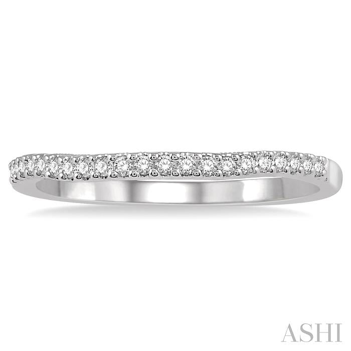 1/8 Ctw Round Cut Diamond Wedding Band in 14K White Gold