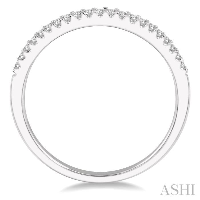 1/8 Ctw Round Cut Diamond Wedding Band in 14K White Gold
