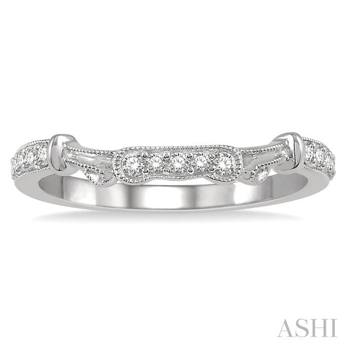 1/6 Ctw Round Cut Diamond Wedding Band in 14K White Gold
