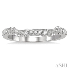 1/6 Ctw Round Cut Diamond Wedding Band in 14K White Gold