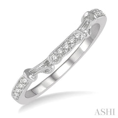 1/10 Ctw Round Cut Diamond Wedding Band in 14K White Gold