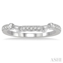 1/10 Ctw Round Cut Diamond Wedding Band in 14K White Gold