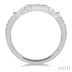 1/10 Ctw Round Cut Diamond Wedding Band in 14K White Gold