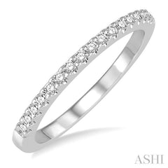 1/10 Ctw Round Cut Diamond Wedding Band in 14K White Gold