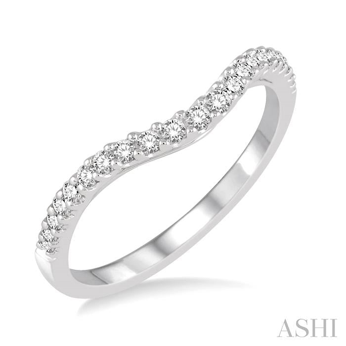 1/4 Ctw Round Cut Diamond Wedding Band in 14K White Gold