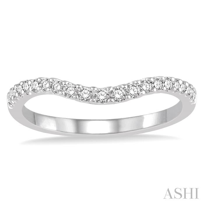 1/4 Ctw Round Cut Diamond Wedding Band in 14K White Gold