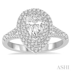 1/2 Ctw Diamond Semi-Mount Engagement Ring in 14K White Gold