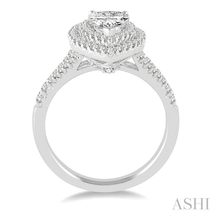 1/2 Ctw Diamond Semi-Mount Engagement Ring in 14K White Gold