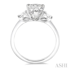 1/5 Ctw Baguette Diamond Semi-Mount Engagement Ring in 14K White Gold