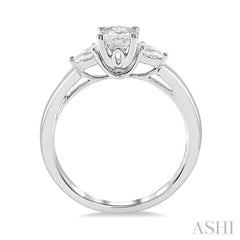 1/5 Ctw Pear Cut Diamond Semi-Mount Engagement Ring in 14K White Gold