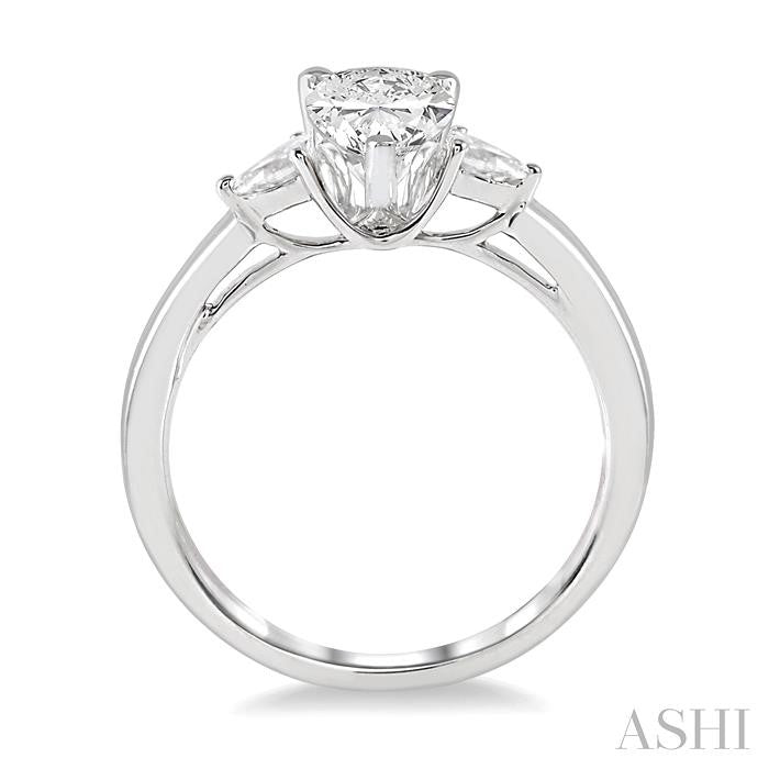 1/5 Ctw Pear Cut Diamond Semi-Mount Engagement Ring in 14K White Gold