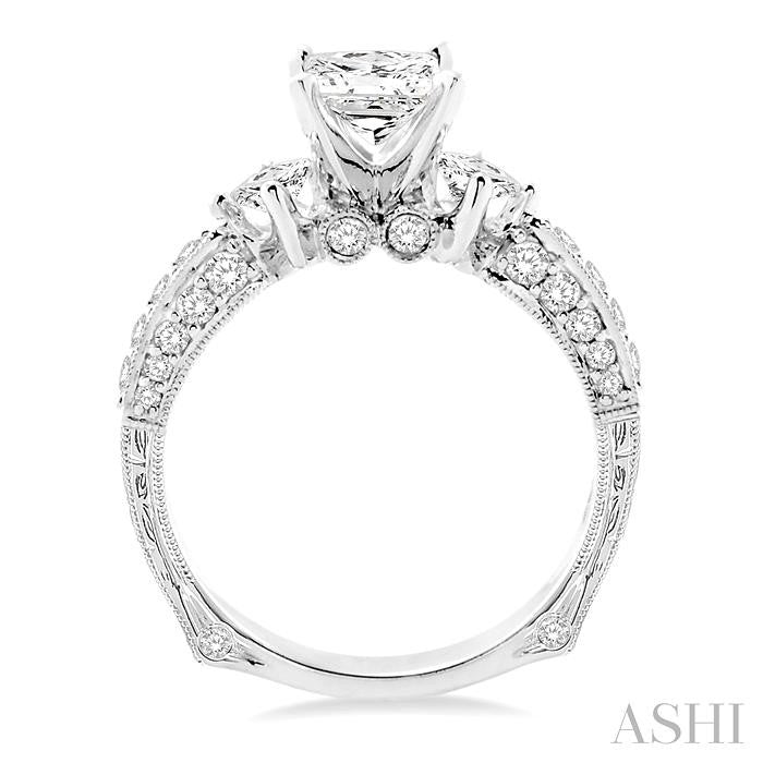 3/4 Ctw Diamond Semi-Mount Engagement Ring in 14K White Gold