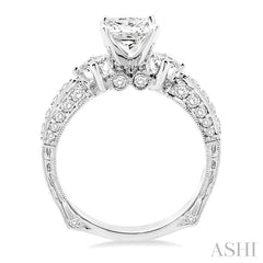 3/4 Ctw Diamond Semi-Mount Engagement Ring in 14K White Gold