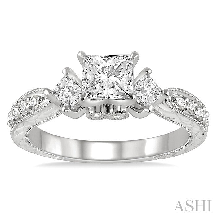 3/8 Ctw Diamond Semi-Mount Engagement Ring in 14K White Gold