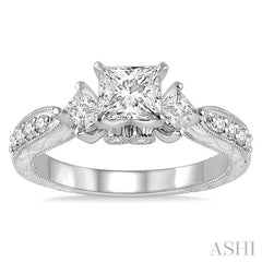 3/8 Ctw Diamond Semi-Mount Engagement Ring in 14K White Gold